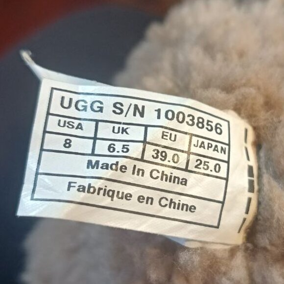 UGG Amoret Black Leather Shearling Clog Boots Size 8 - Picture 3 of 12